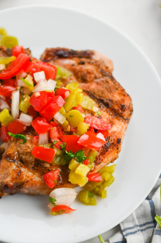 Southwestern Pork Chops with Hatch Chile Pico de Gallo
