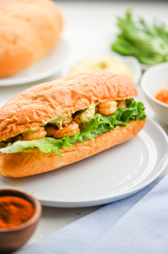 Spicy Shrimp Sandwich with Chipotle Avocado Mayonnaise