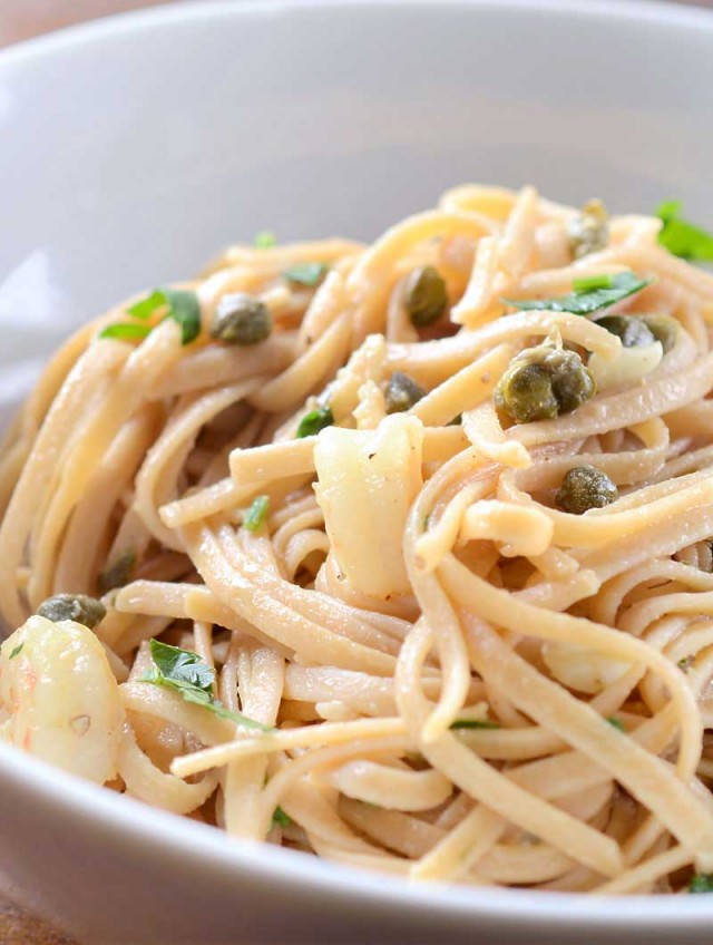 Dijon Shrimp and Caper Pasta