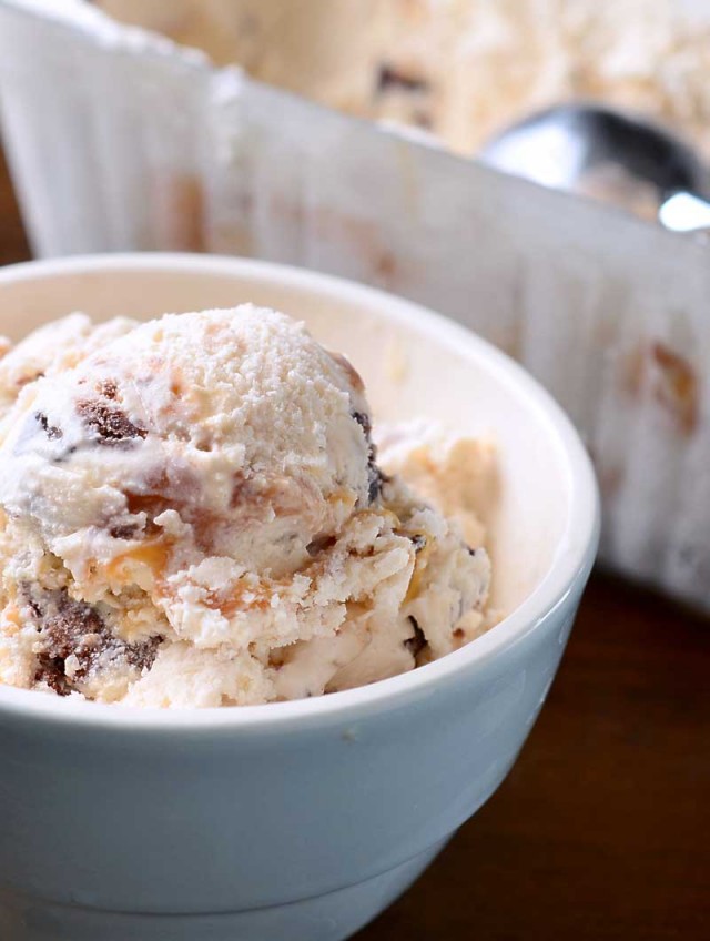 Fudgy Brownie Cookie and Caramel Swirl Ice Cream