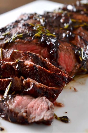 Grilled Rosemary Balsamic Flat Iron Steak