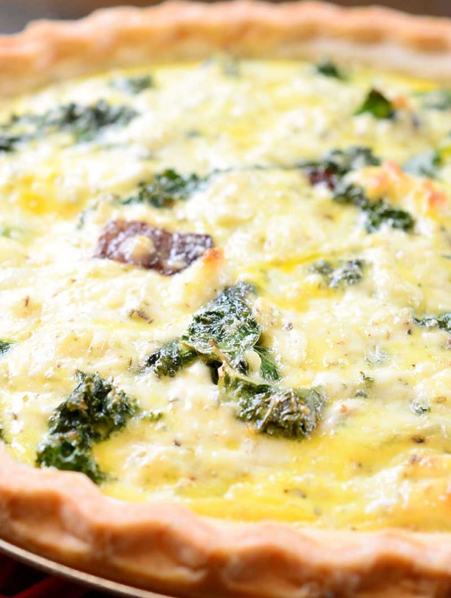 Kale and Goat Cheese Quiche