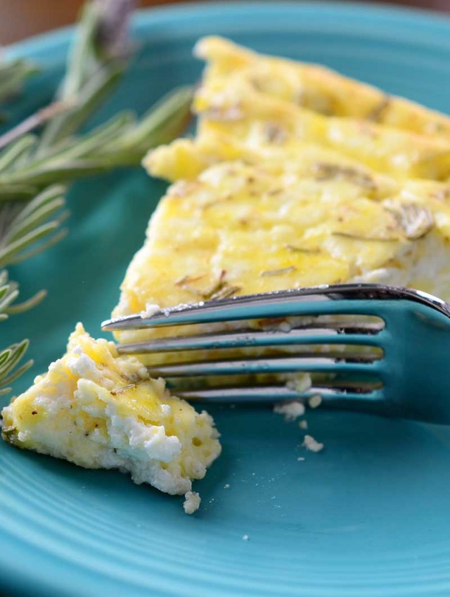 Rosemary Lavender and Goat Cheese Crustless Quiche