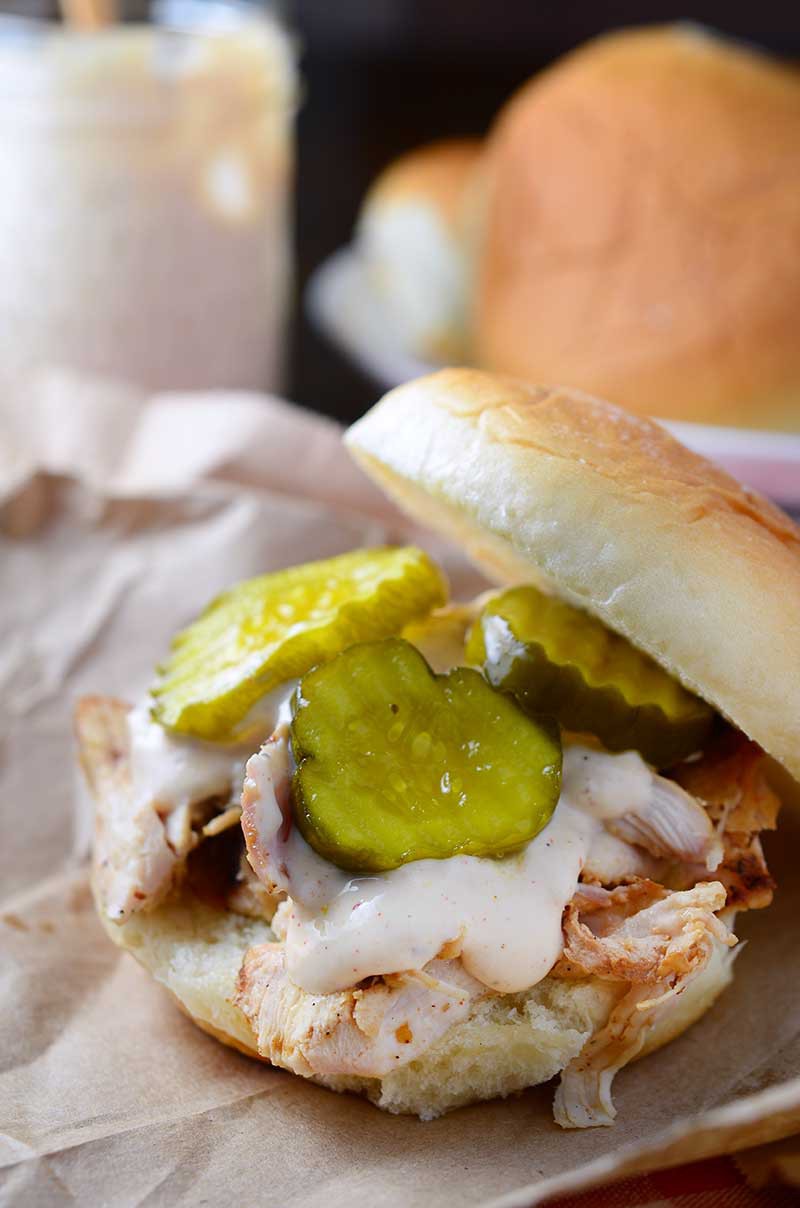 Alabama BBQ Sauce Chicken Sandwiches with Alabama White BBQ Sauce