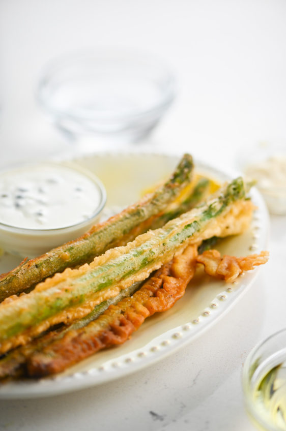 Asparagus Fries with Caper Aioli