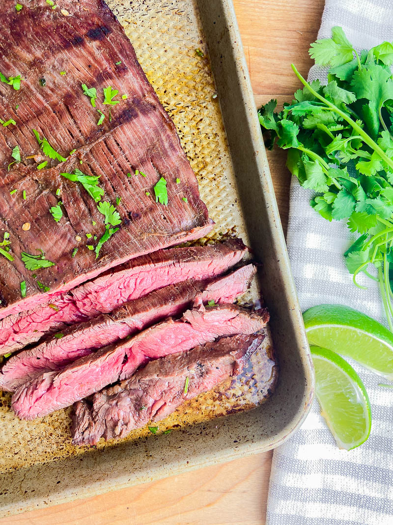 Overhead shot of carne asada