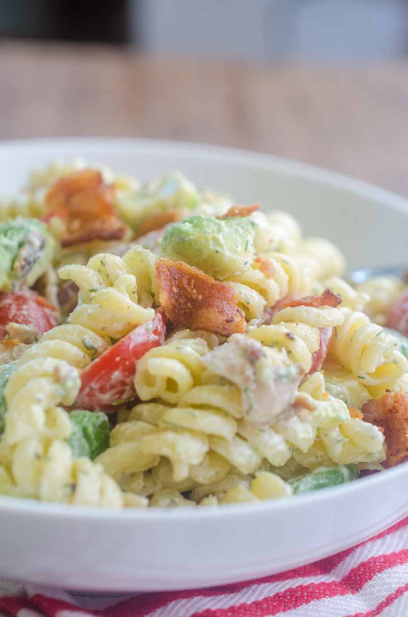 Bacon Tomato Avocado Pasta Salad Life's Ambrosia