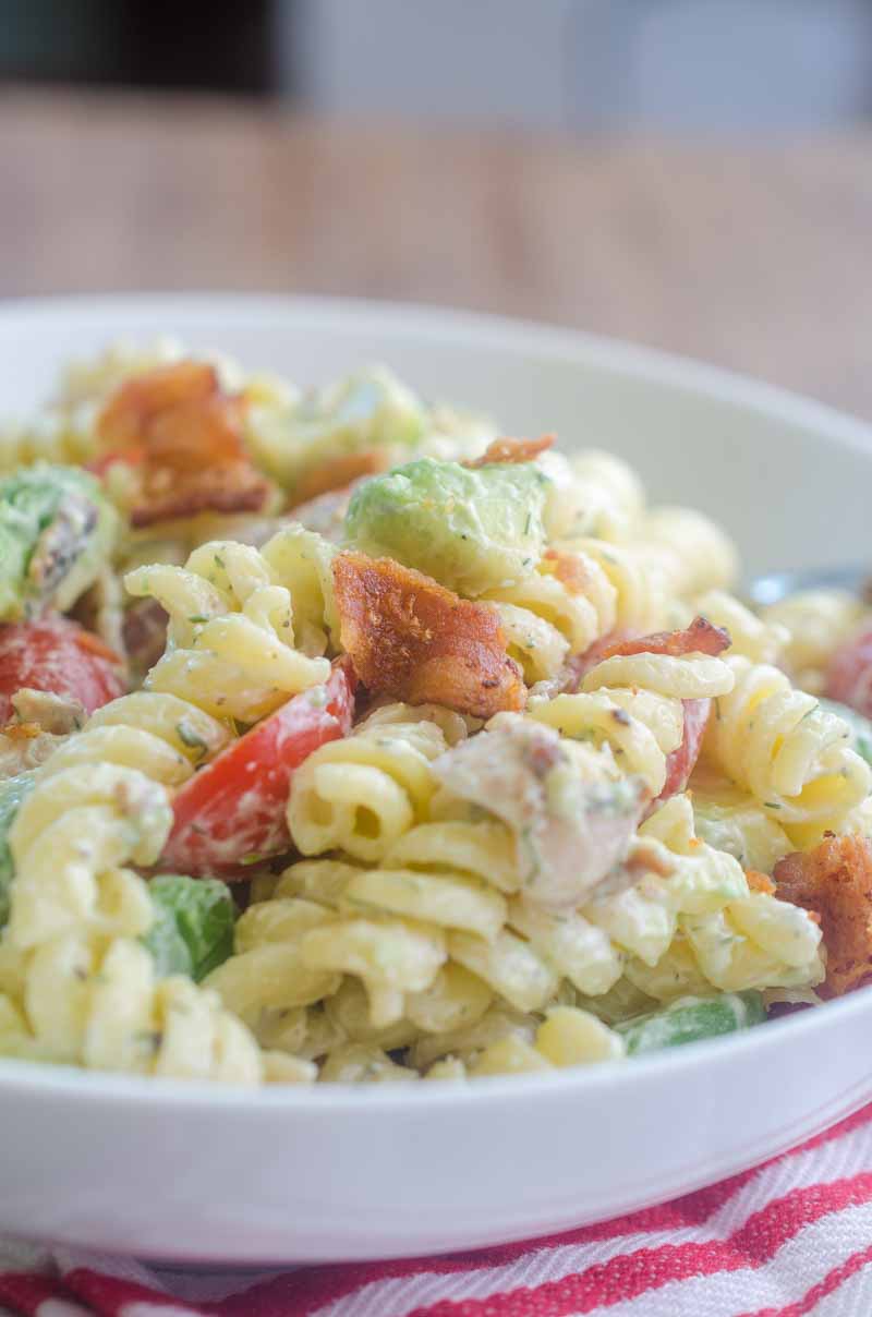 Bacon Tomato Avocado Pasta Salad Life's Ambrosia
