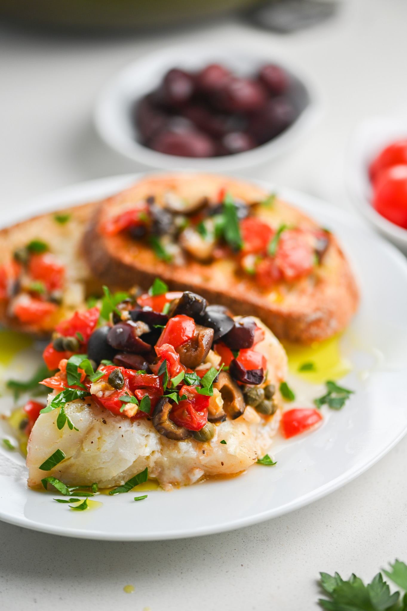 Baked Bruschetta Cod