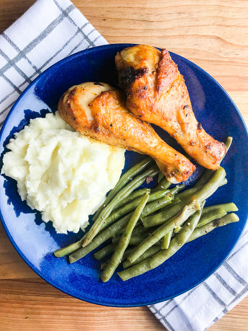 This recipe for simple baked chicken legs is a kitchen staple! A great weeknight dinner and perfect for the whole family! 