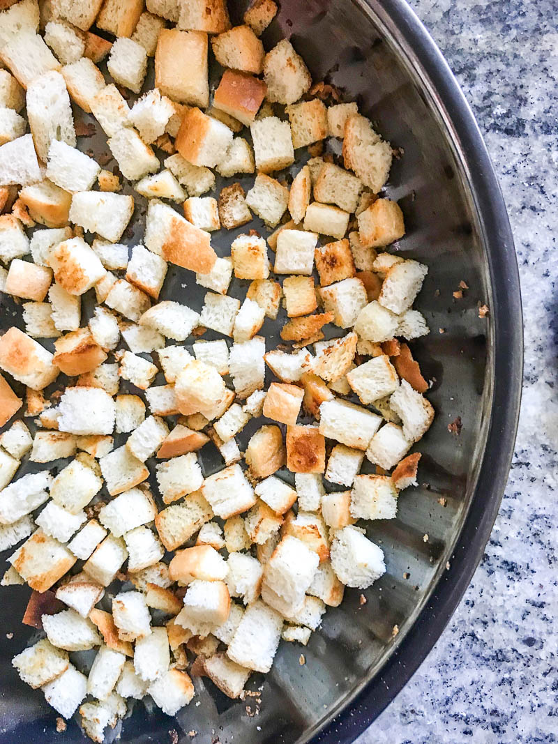 Toasted Bread Crumbs in a skillet