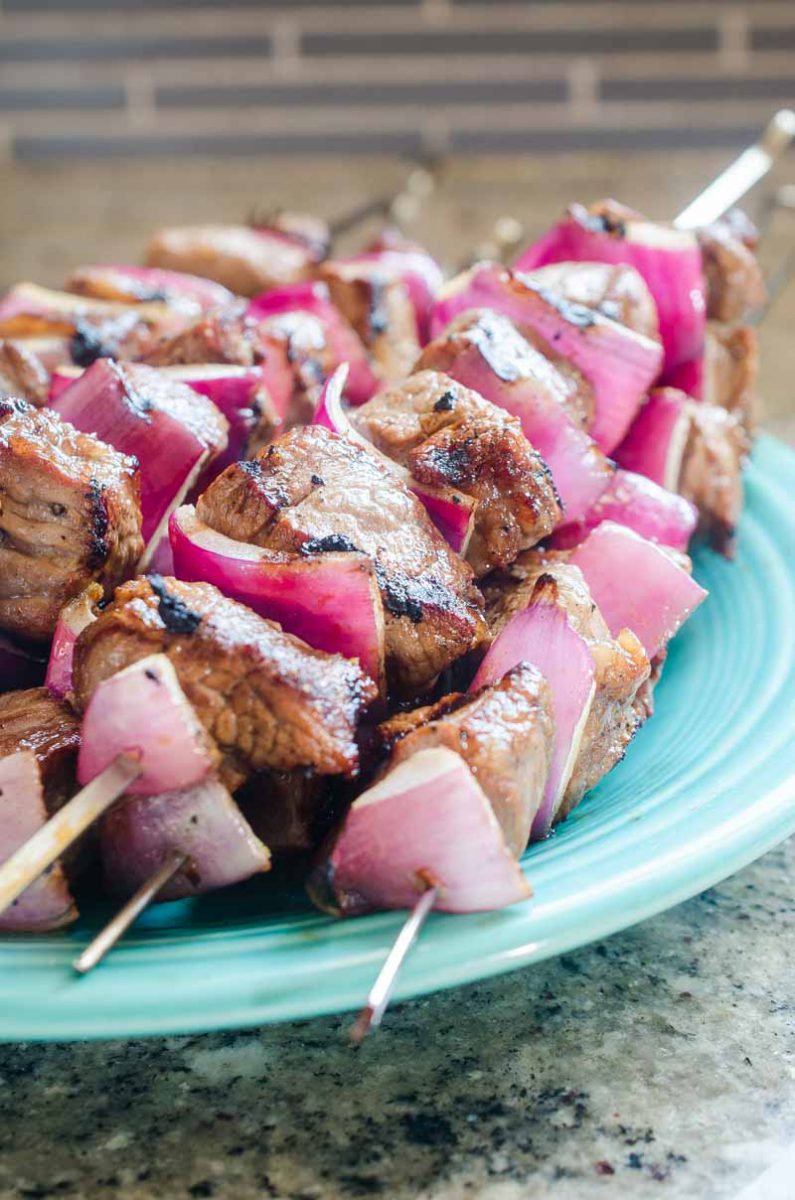 Balsamic Beef Skewers are a must for your summer BBQs. Tri Tip marinated in balsamic and grilled to perfection. 