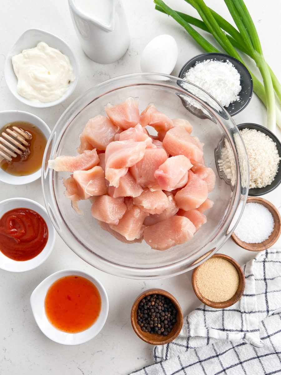 Overhead photo of all ingredients. 