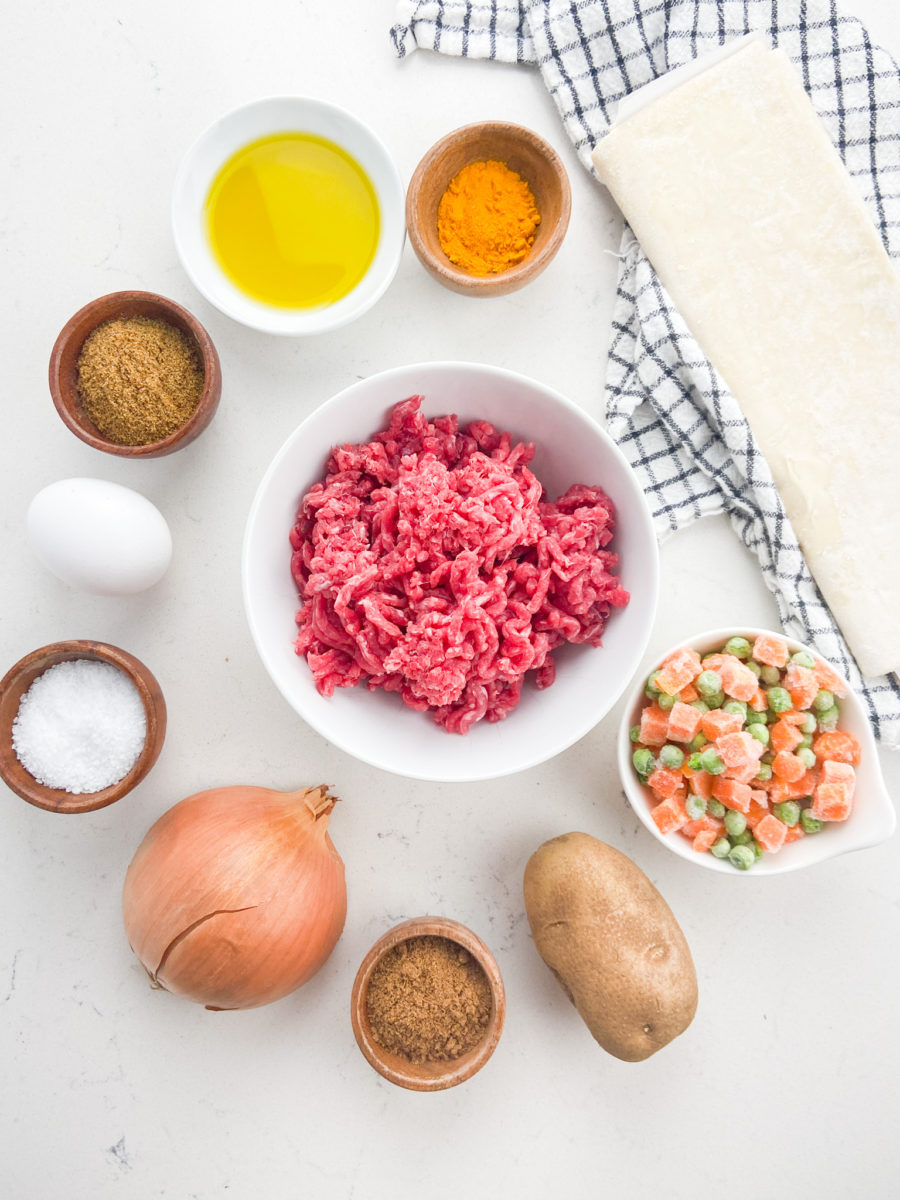 Beef Samosa ingredients. 