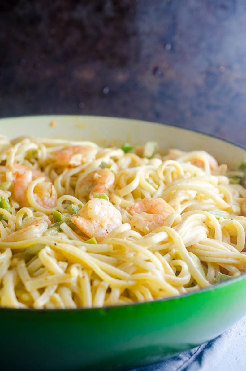 Cajun Shrimp Pasta is a decadent pasta with shrimp sautéed in a creamy sauce and tossed with pasta. Great for date night or any day you want to indulge. 