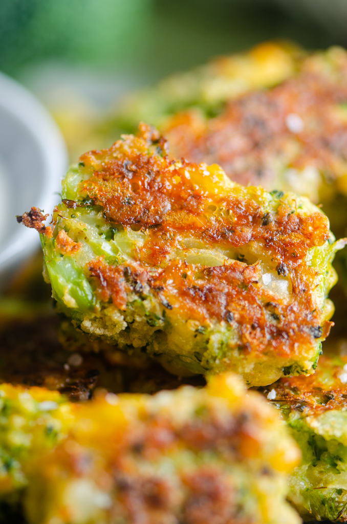 Close up view of broccoli tot. 