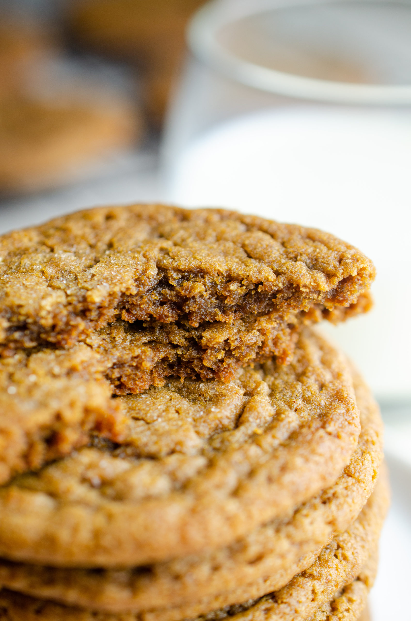 Inside of Chewy Molasses Cookies