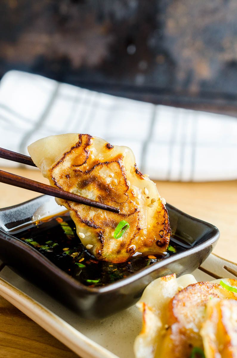 Chicken potstickers, whether they are pan fried potstickers or deep fried, are the most delicious Asian appetizer. Trust me, this simple chicken potstickers recipe will become your favorite!
