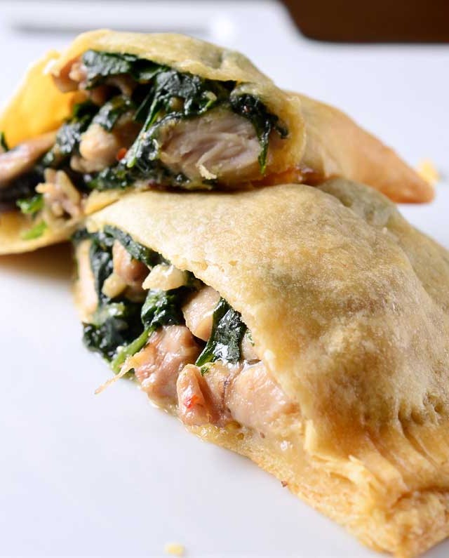 Chicken, Spinach and Mushroom Crescent Pockets