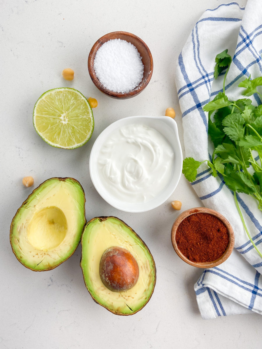 Chipotle avocado cream sauce ingredients.