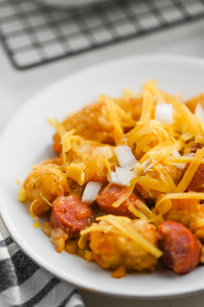 Chili Dog Tater Tot Casserole Life's Ambrosia