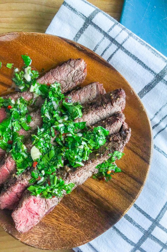 Chimichurri sauce is a classic Argentinian condiment. It's flavorful, versatile and can be ready in about 5 minutes. You'll want to put it an all the things!