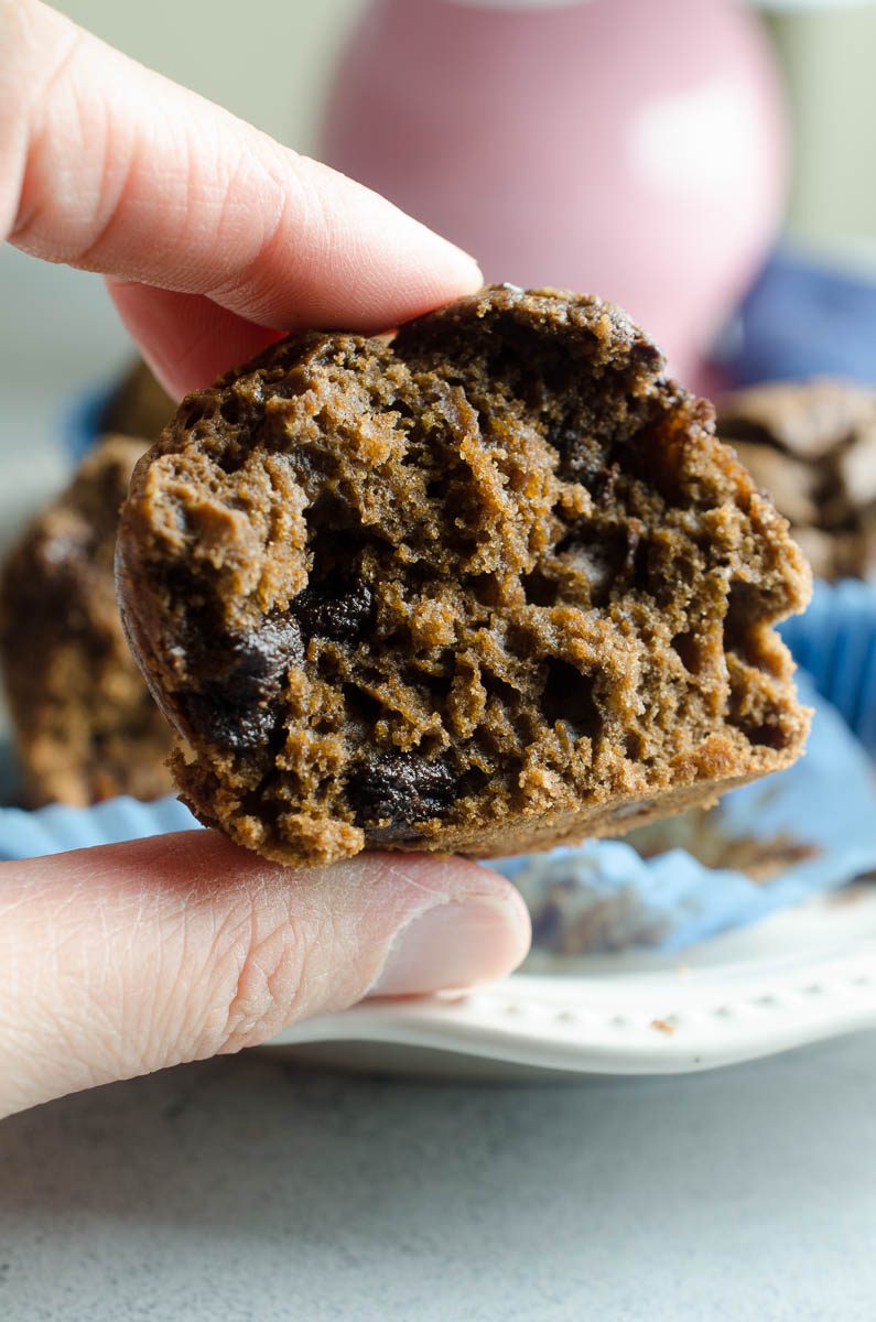Chocolate Chocolate Chip Muffins are a family favorite! Sweet but not too sweet, they are great for breakfasts on the go or afternoon snacks. 
