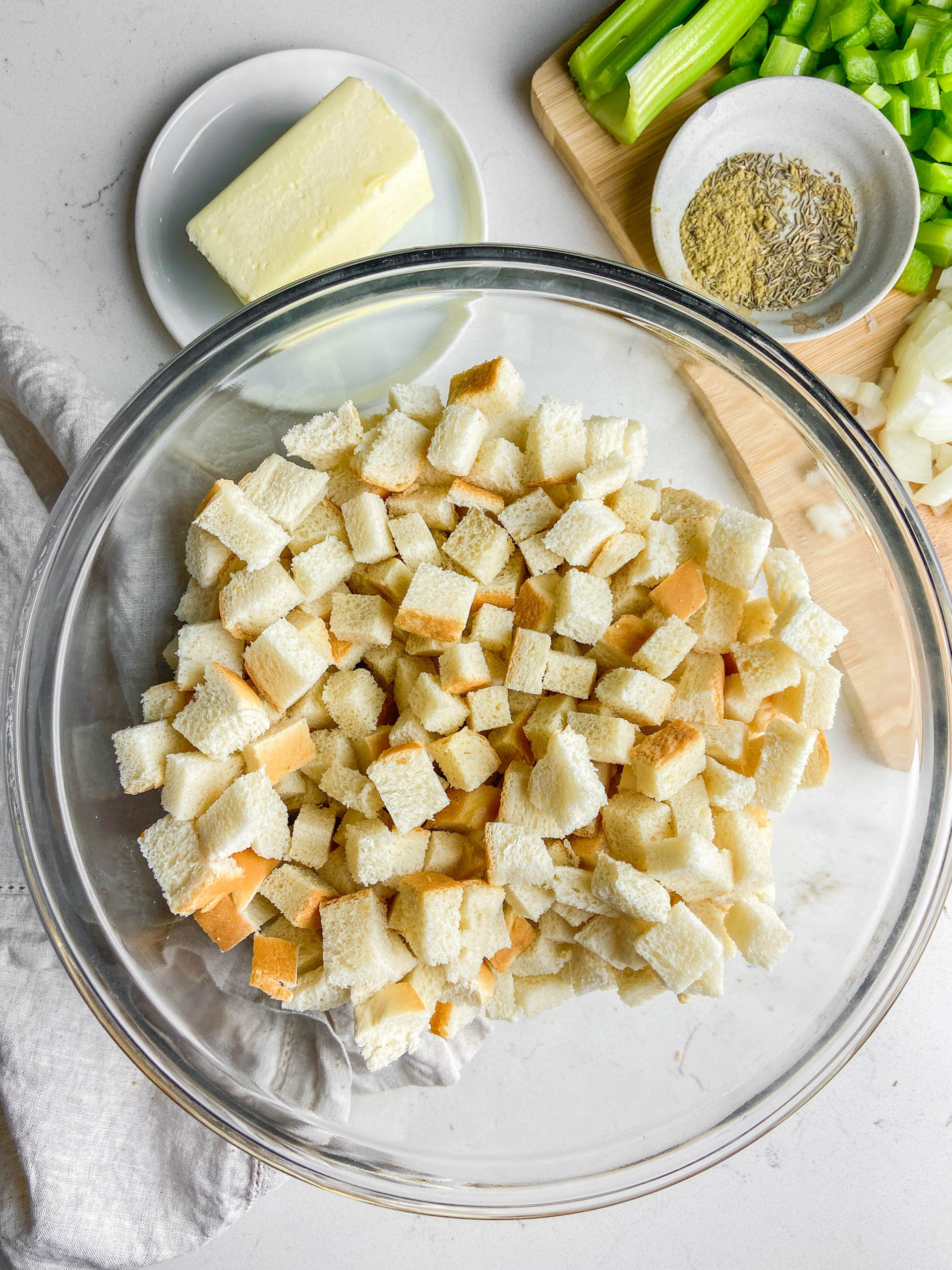 Overhead photos of ingredients. 