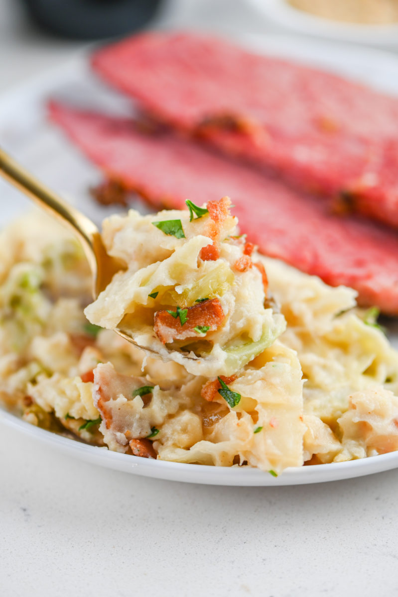 Spoonful of colcannon. 