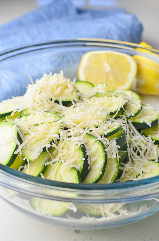 zucchini salad with parmesan cheese. 