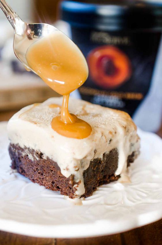 Cold Brew Caramel Ice Cream Brownie Bars