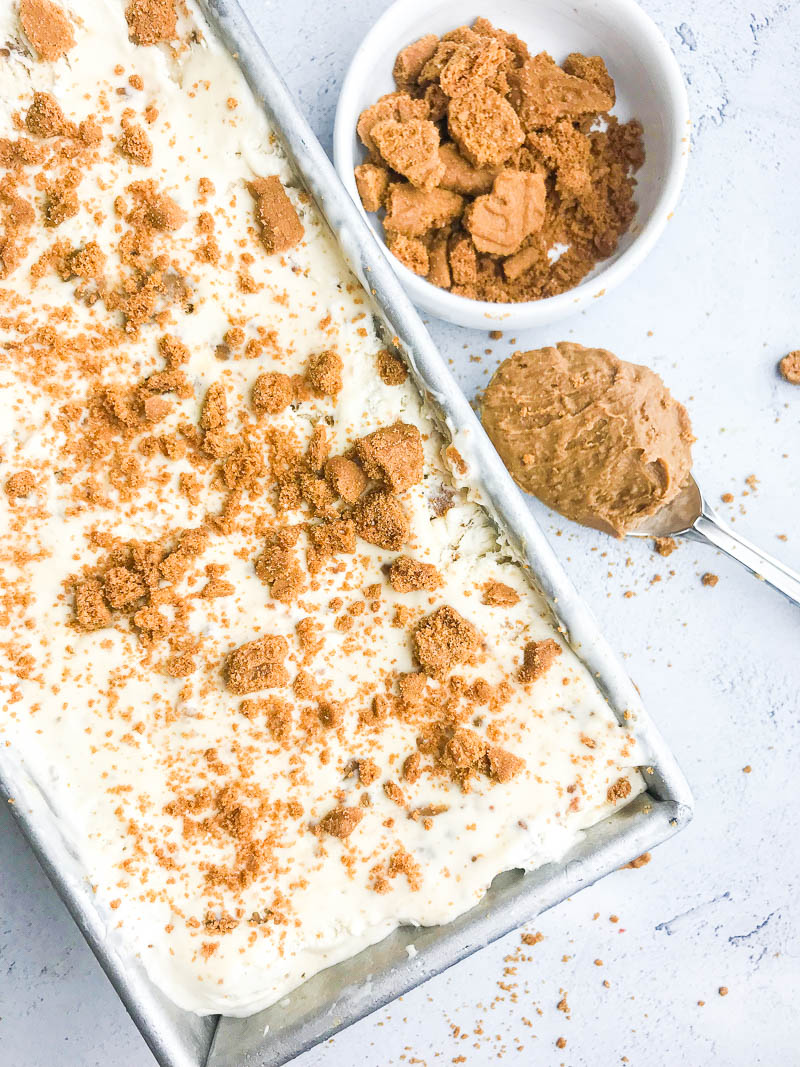 Ice cream is a must in the summer. This No Churn Cookie Butter Ice Cream is creamy, decadent and the perfect way to cool off hot summer days. 