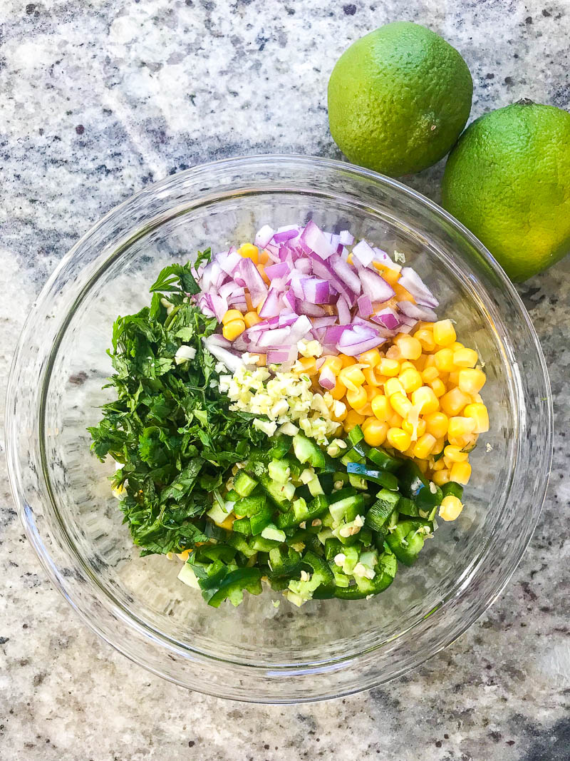 Ingredients for corn salsa