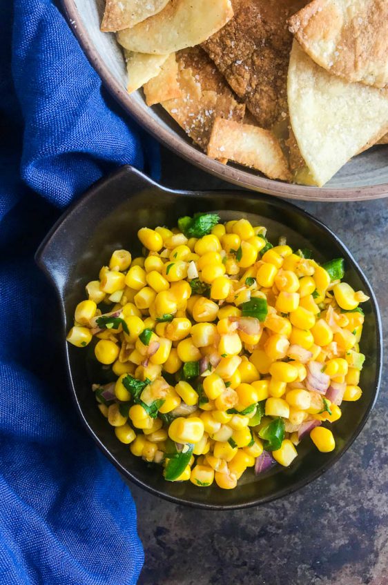 This Easy Corn Salsa recipe makes the perfect addition to tacos, chips and even salads. It comes together in a flash and is a total crowd pleaser. 