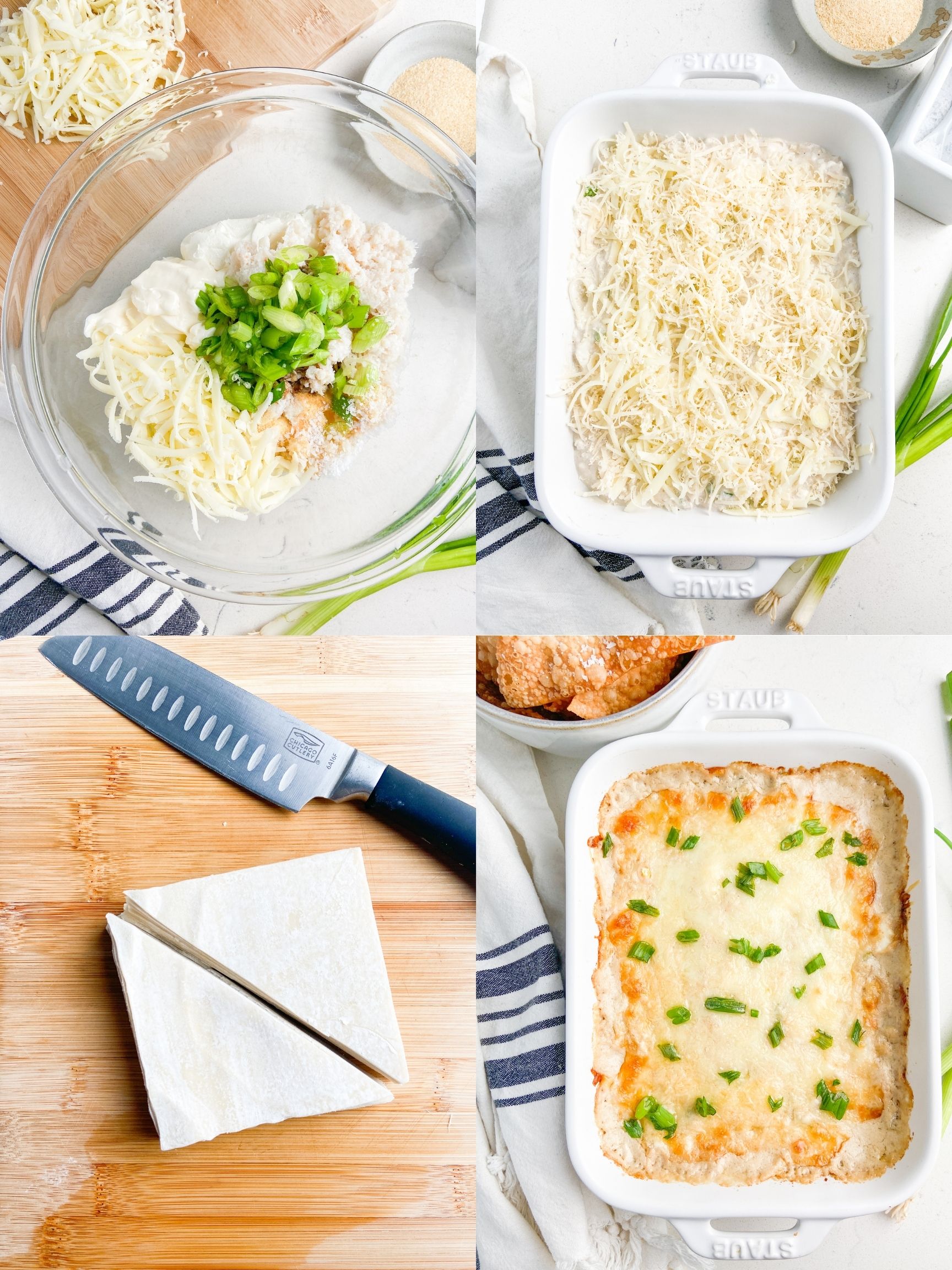 Step by step photos showing how to make hot crab rangoon dip. 