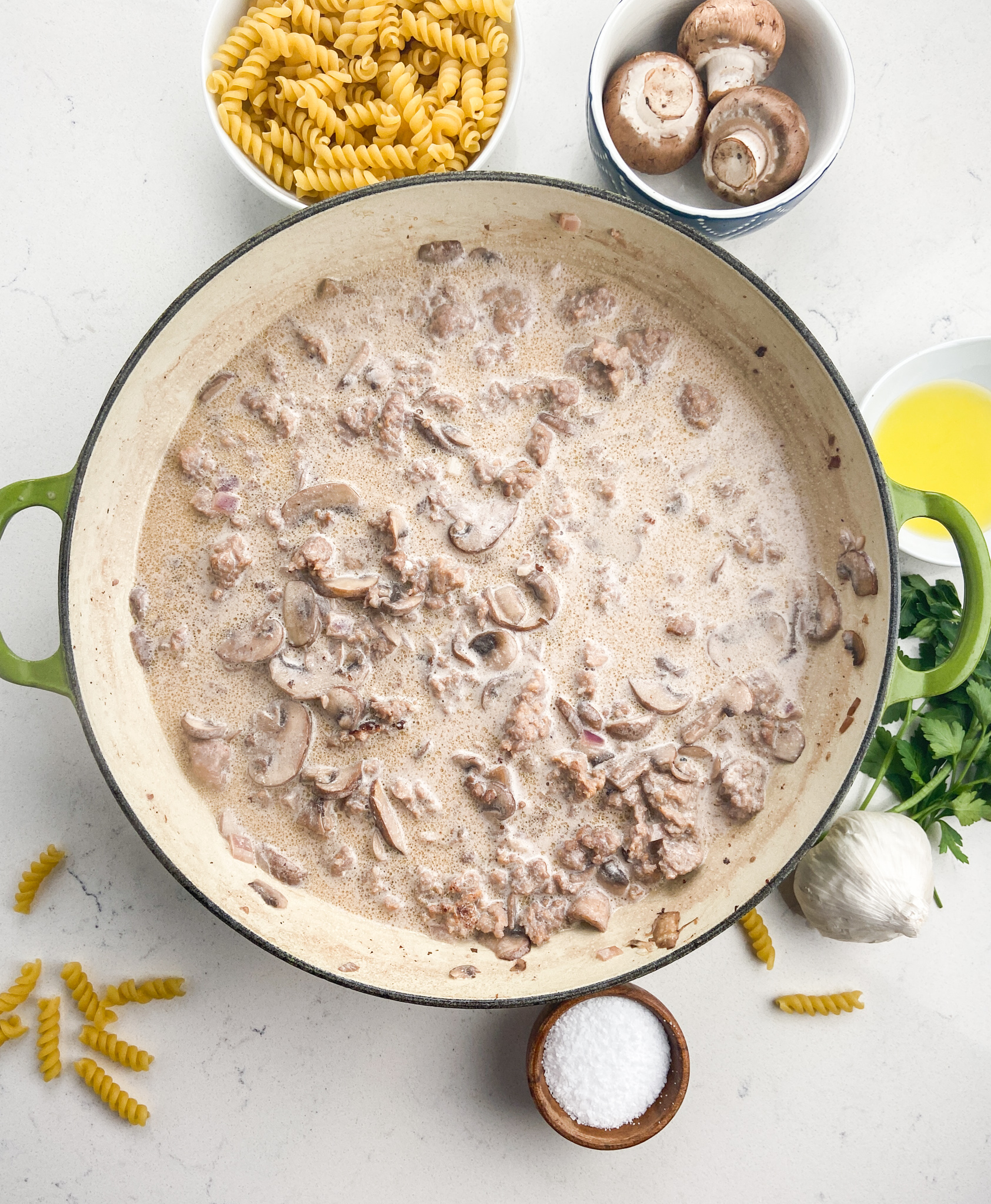 Creamy Mushroom and Sausage Pasta Life's Ambrosia