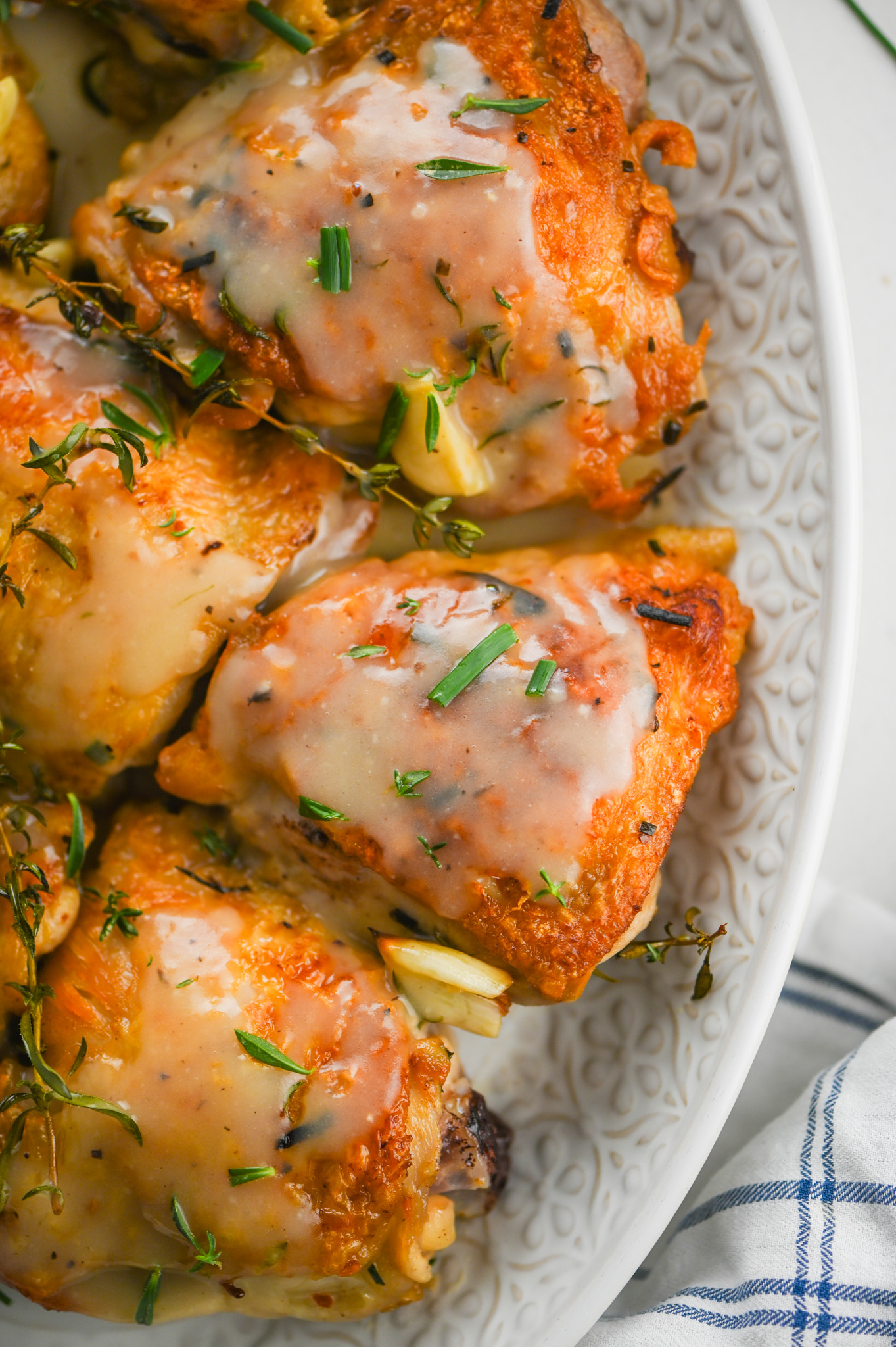 Crispy Chicken Thighs with Herb Gravy