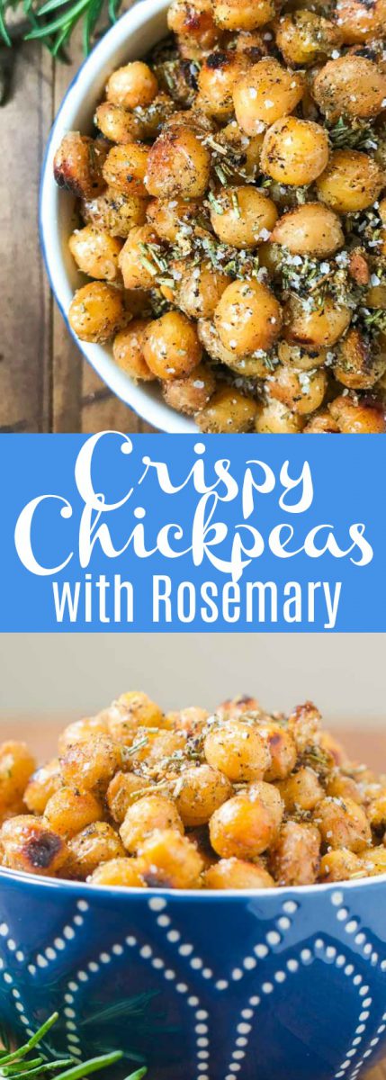 Crispy Chickpeas are a versatile snack that is always a crowd pleaser. This version with rosemary and garlic will be a favorite for sure! 