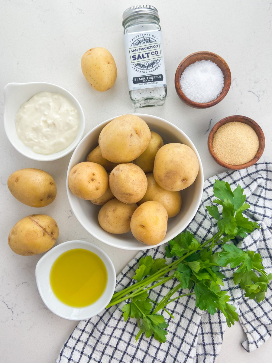 Smashed Potato ingredients. 