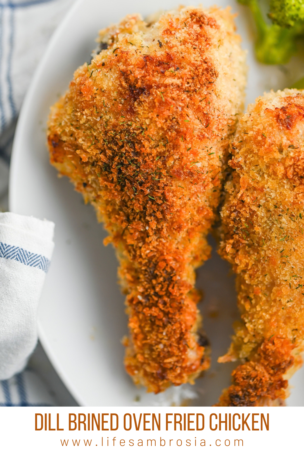 Dill Brined Oven Fried Chicken — Pin this recipe