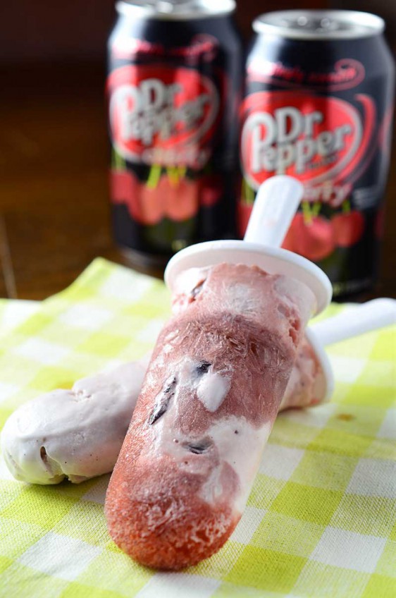 Dr Pepper Cherry Float Popsicles