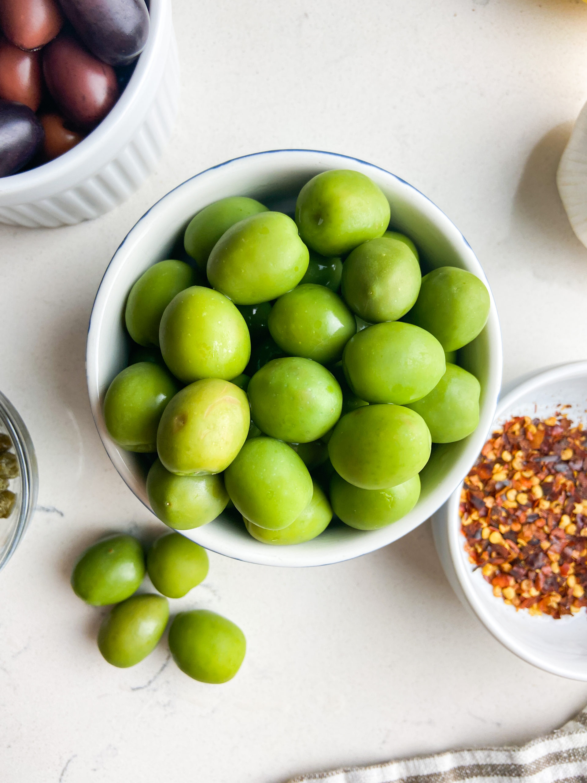 Bowl of Castelvetrano olives