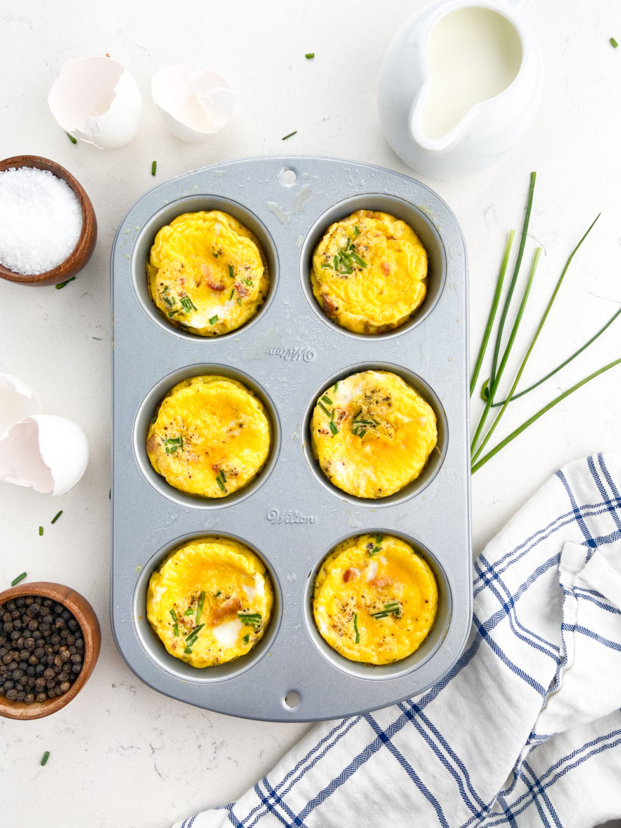 Egg bites in muffin tin.