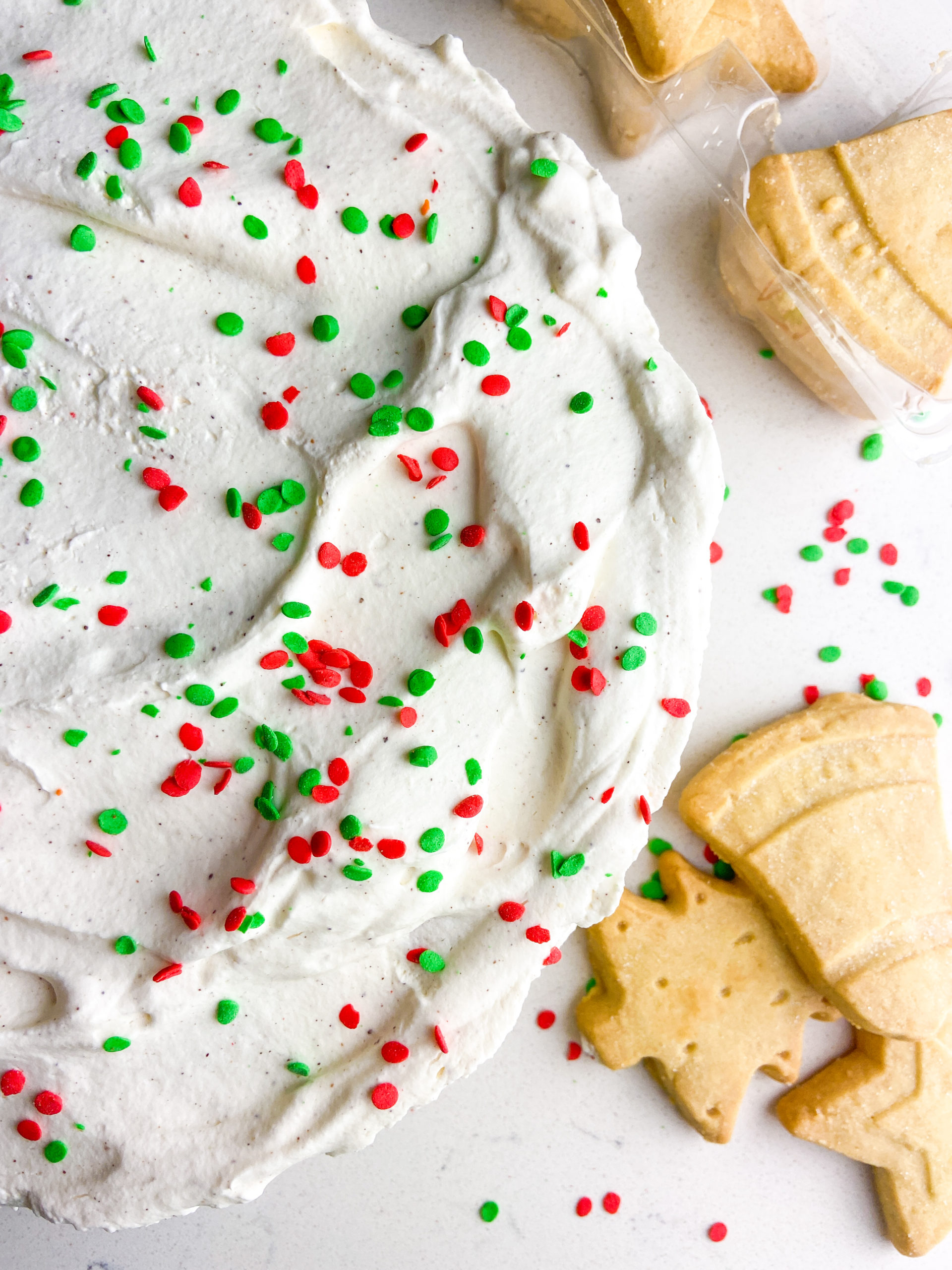 Overhead photo festive eggnog icebox cake 