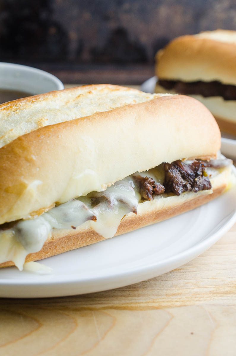 French Dip sandwich on a plate