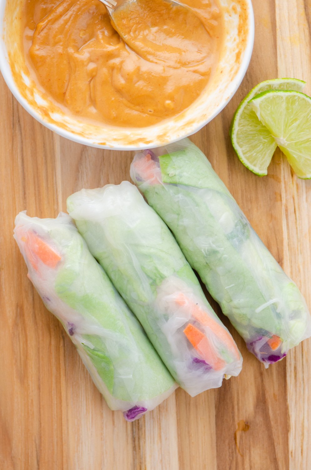 Fresh Spring Rolls with Spicy Peanut Sauce