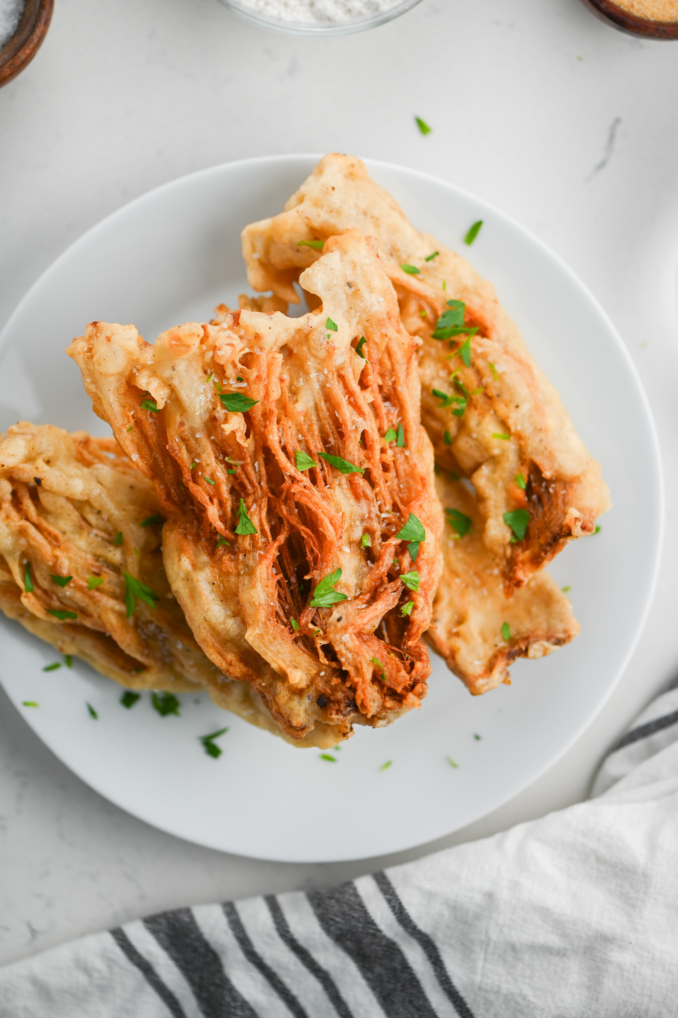 Fried Enoki Mushrooms