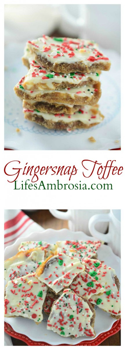 If you love gingersnaps, toffee and white chocolate, you'll love this Gingersnap Toffee. It's perfect for Christmas!