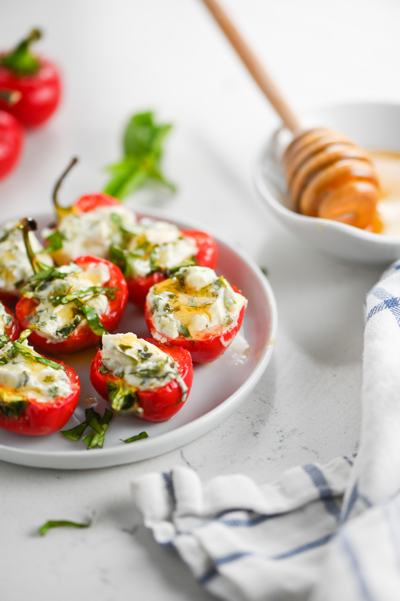 Goat Cheese Stuffed Cherry Bomb Peppers