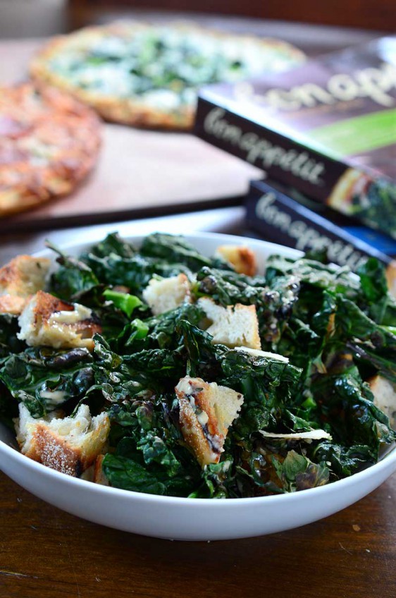 Grilled Kale Caesar Salad